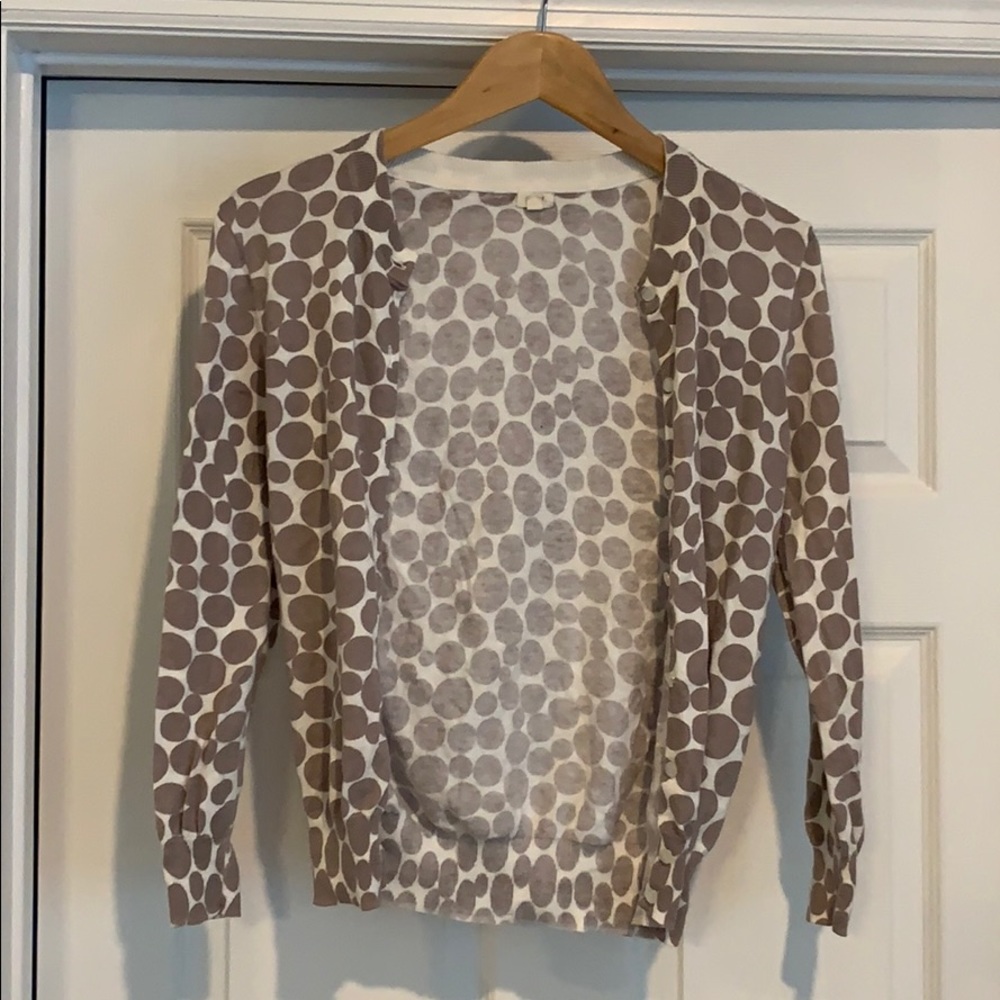 J Crew polka dot cardigan